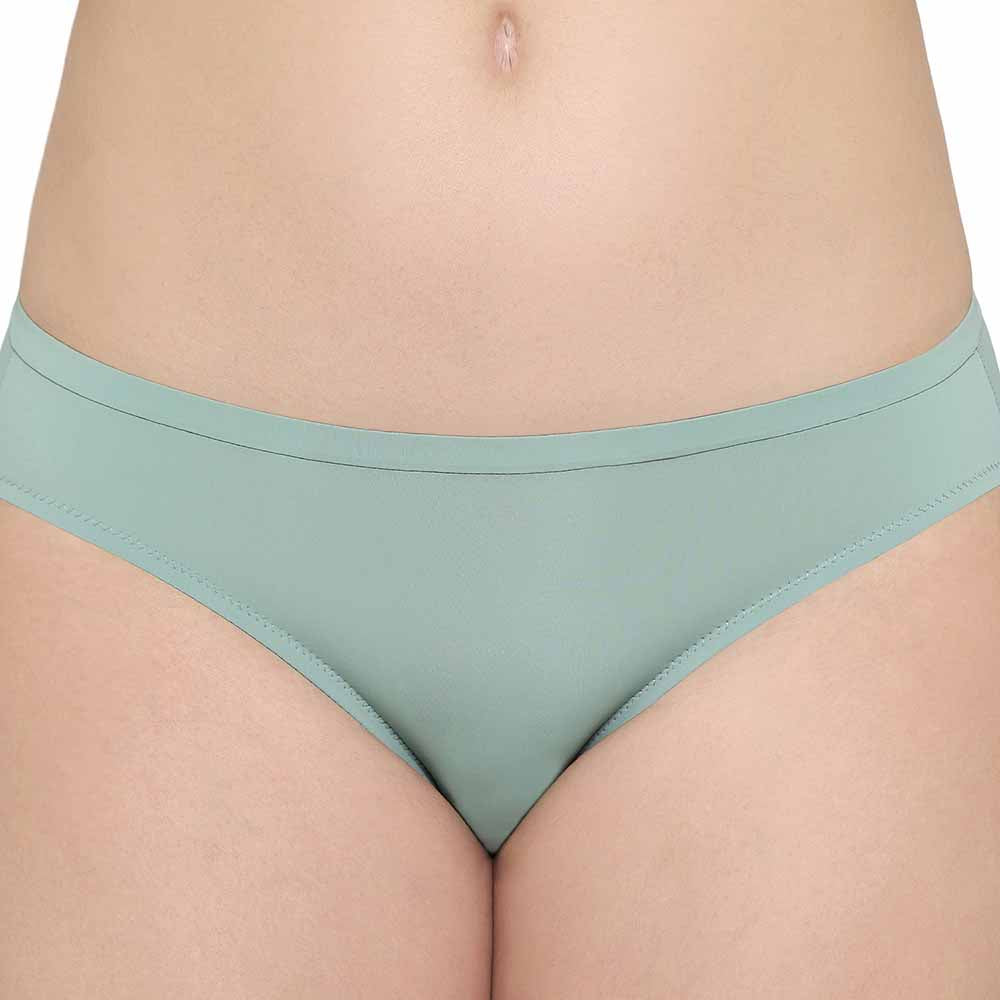 Everyday Elegance Low Waist Medium Coverage Everyday Wear Bikini Panty - Green