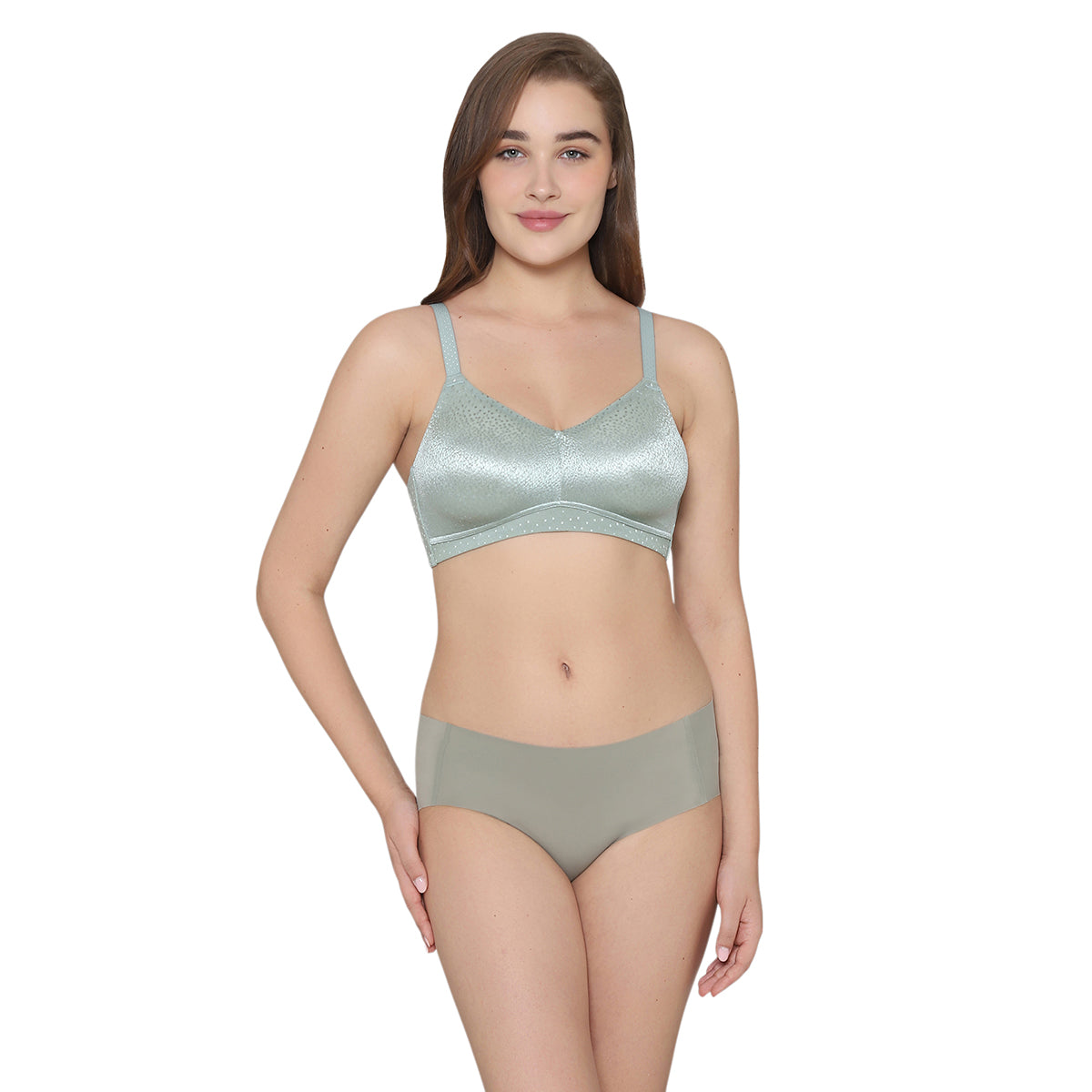 Invisible Comfort Mid-Waist Full Coverage Seamless Everyday wear Hipster Panty-Olive