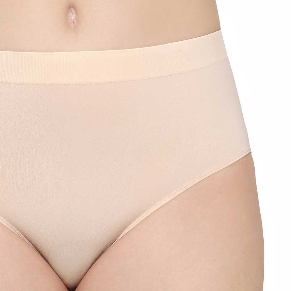 Firm Fit High Waist Full Coverage Everyday Wear Brief Panty - Beige