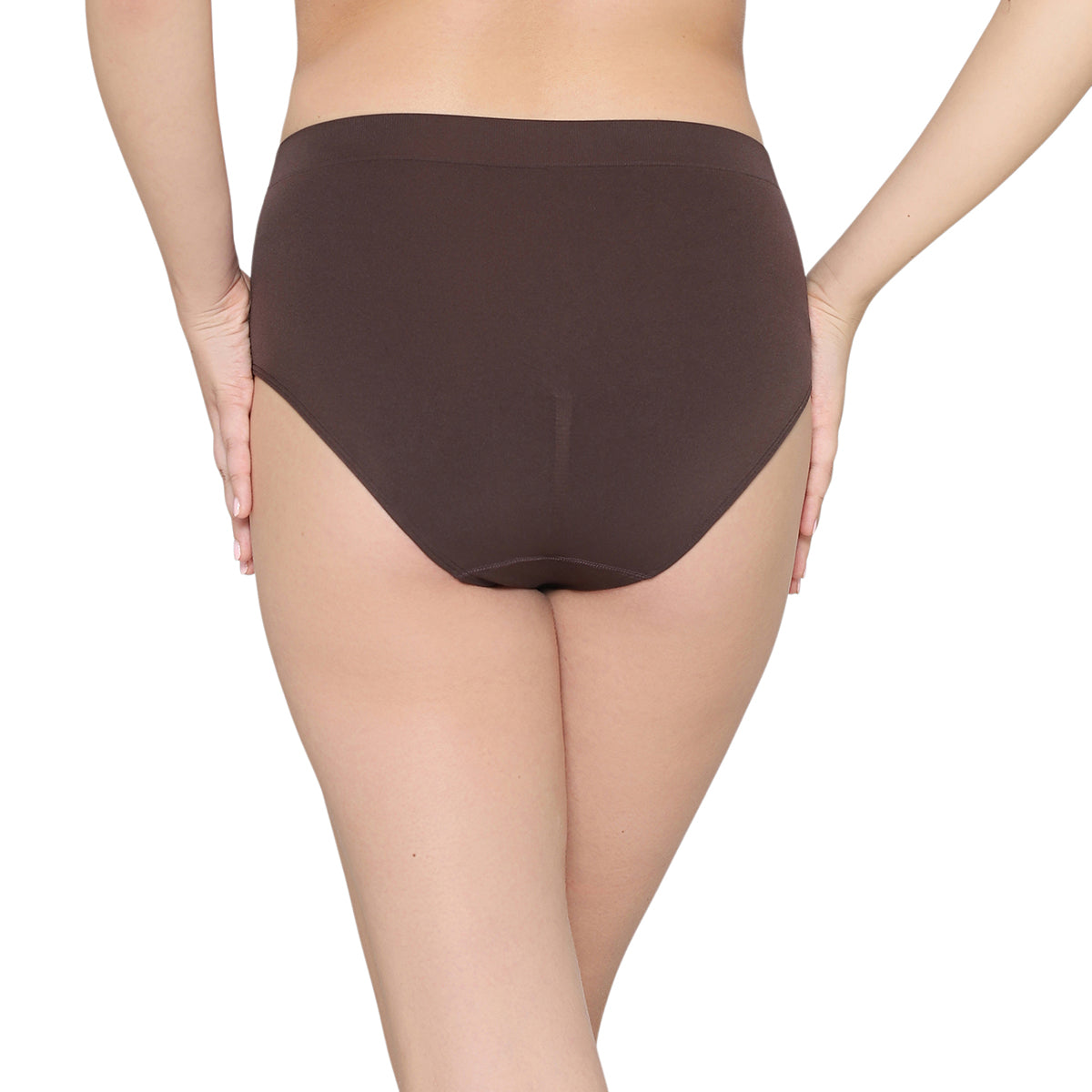 Firm Fit High Waist Full Coverage Everyday Wear Brief Panty-Brown