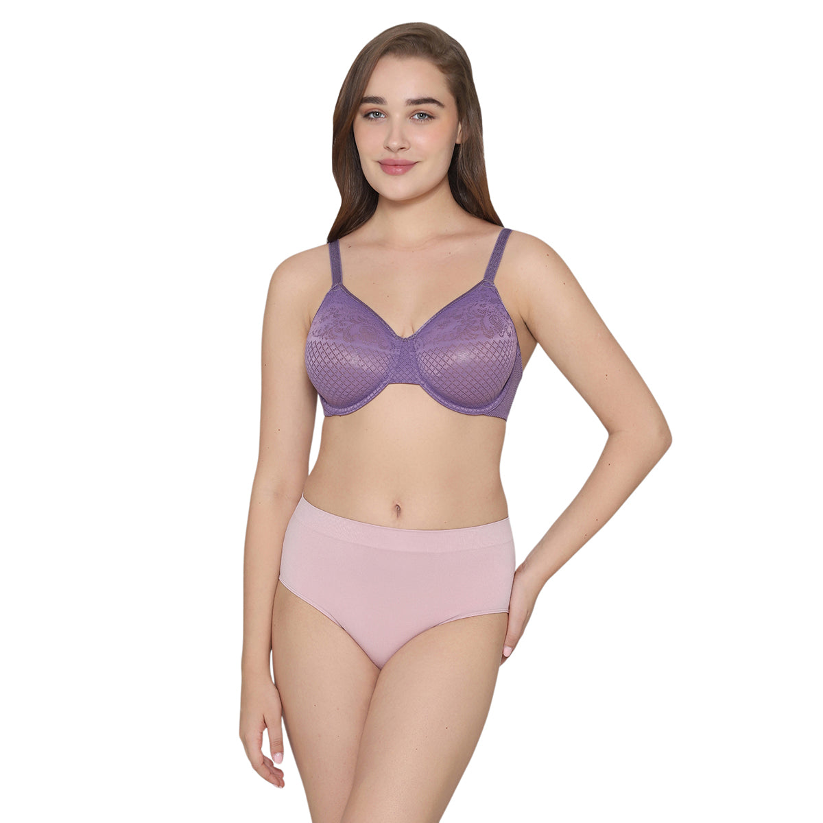 Firm Fit High Waist Full Coverage Everyday Wear Brief Panty-Pink