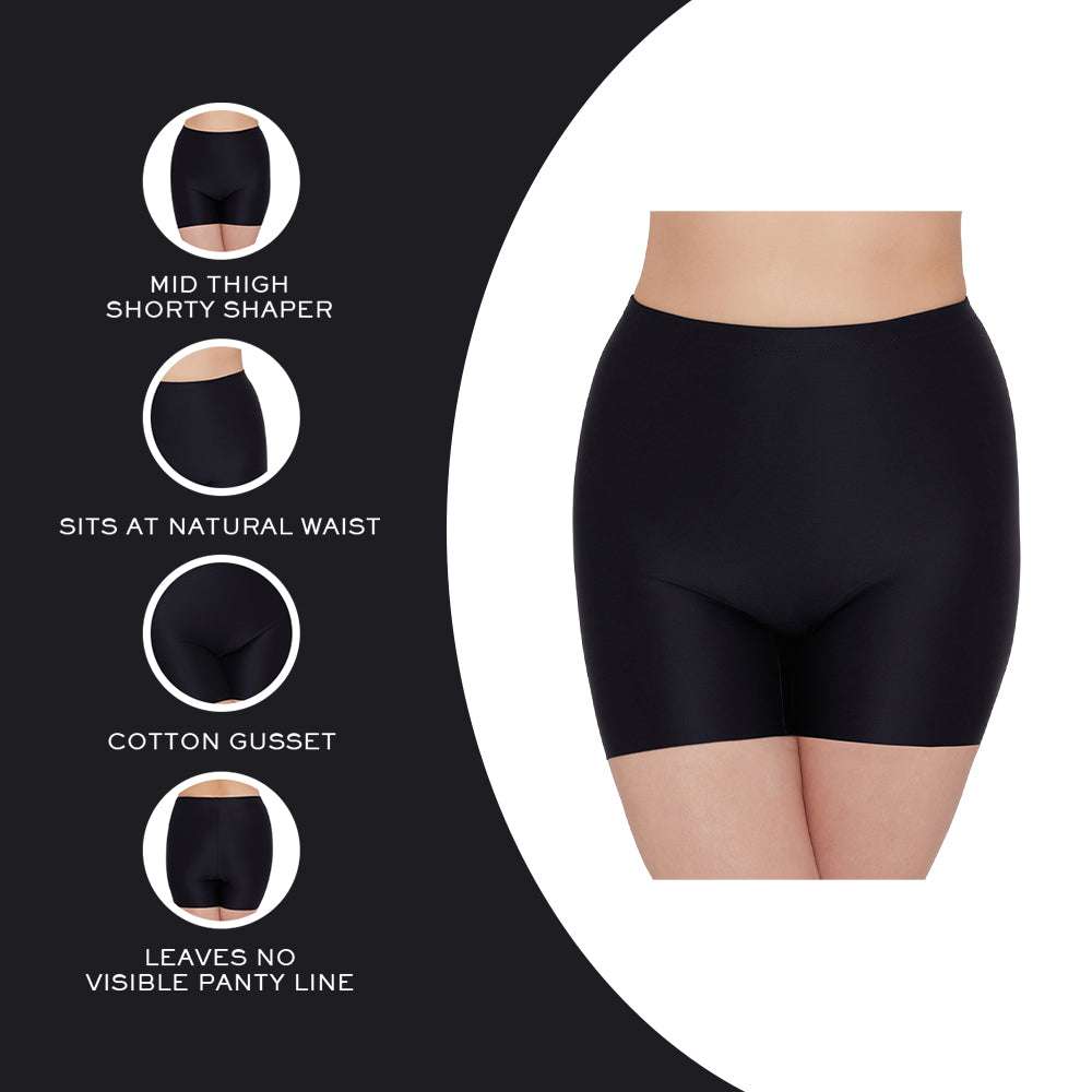 Girdle Collection Full Coverage Firm Control Seamless Shaping Brief - Black