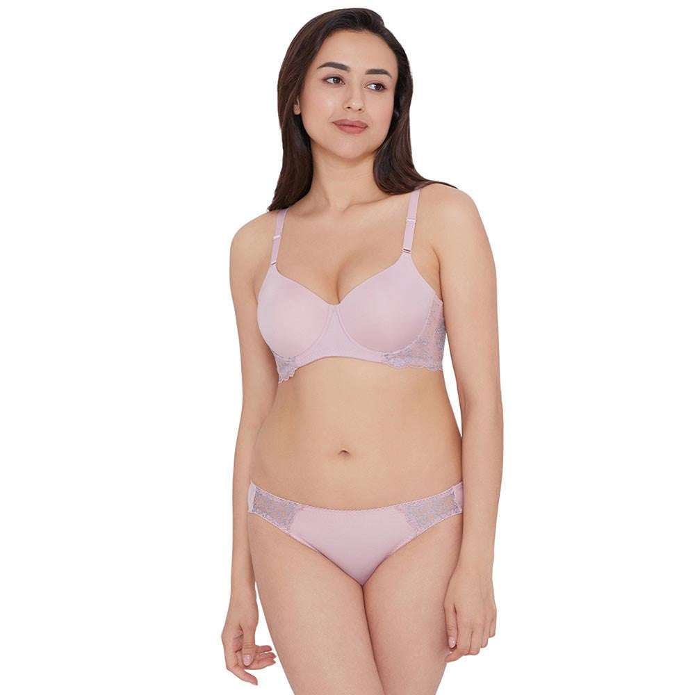 Love to Lace  Mid Waist Medium Coverage Everyday Wear Bikini Panty - Pink