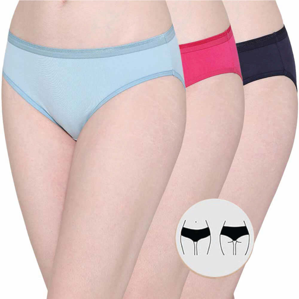 Cotton Low Waist Medium Coverage Everyday Wear Pack of 3 Bikini Panty
