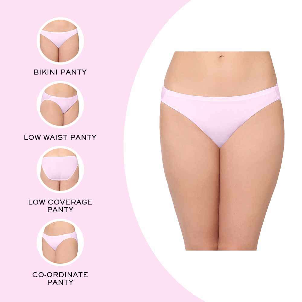 Basic Mold Low Waist Low Coverage Everyday Wear Bikini Panty - Mauve