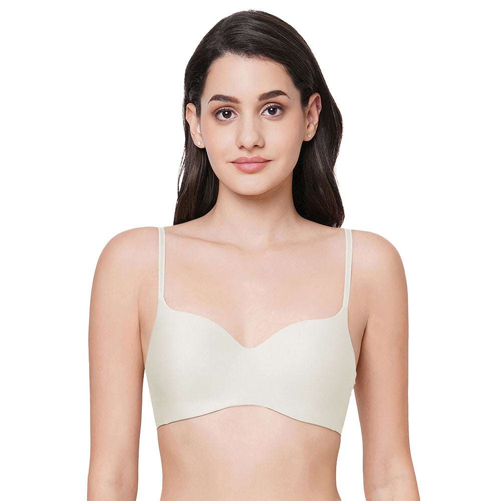 Buy Non-Padded Non-Wired Full Cup T-Shirt Bra in White - Cotton