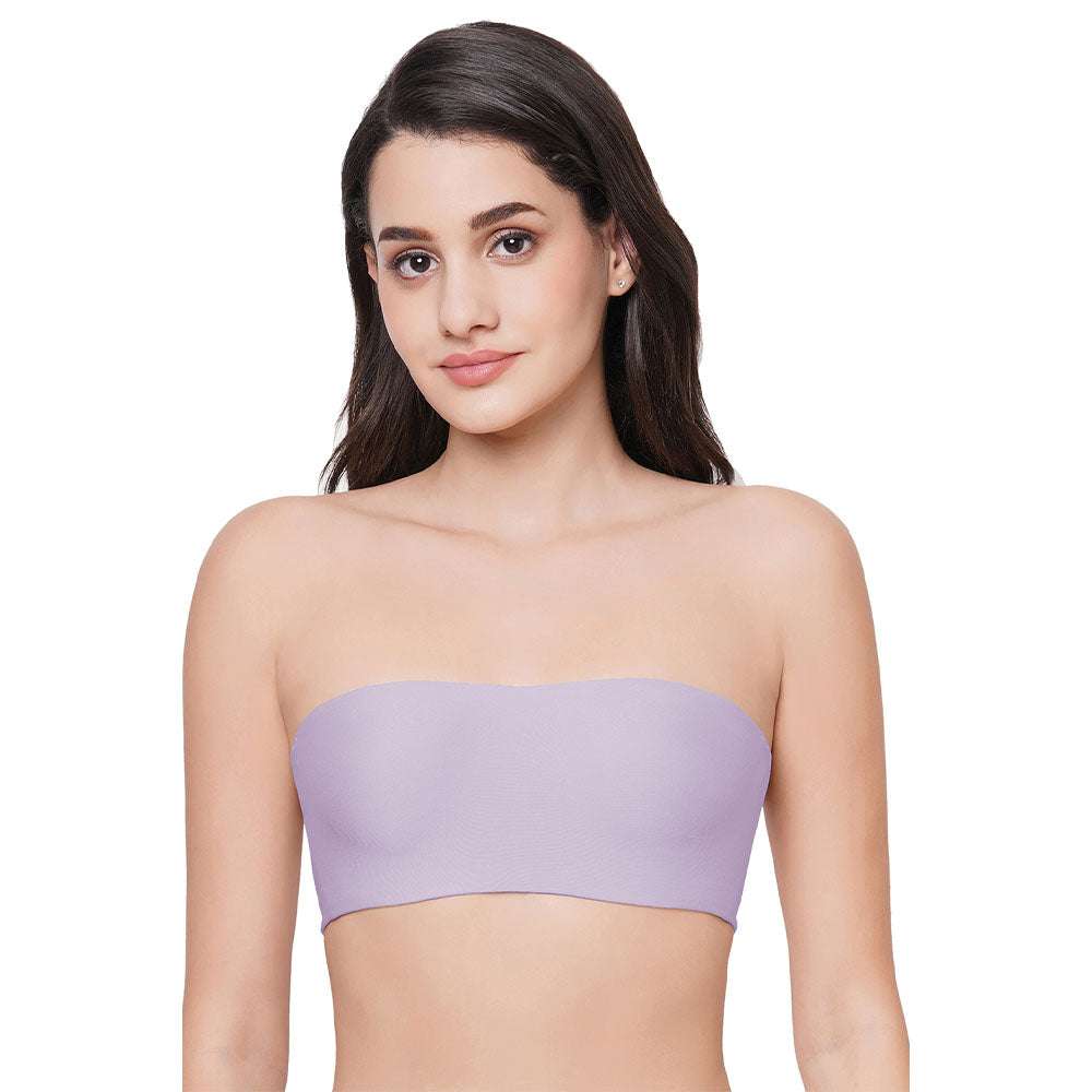 Buy Basic Mold Padded Wired Half Cup Strapless Bandeau T-Shirt Bra -  Lavender Online