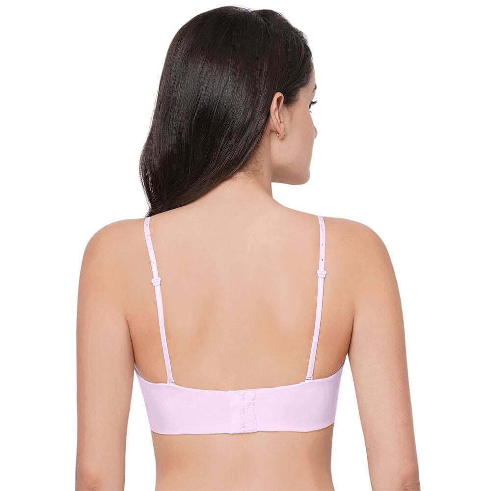 Basic Mold Padded Wired Half Cup Strapless Bandeau T-Shirt Bra - Mauve