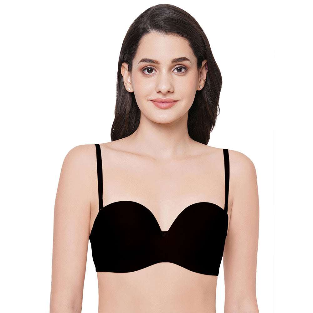 Buy Basic Mold Padded Wired Half Cup Strapless T Shirt Bra-Black Online