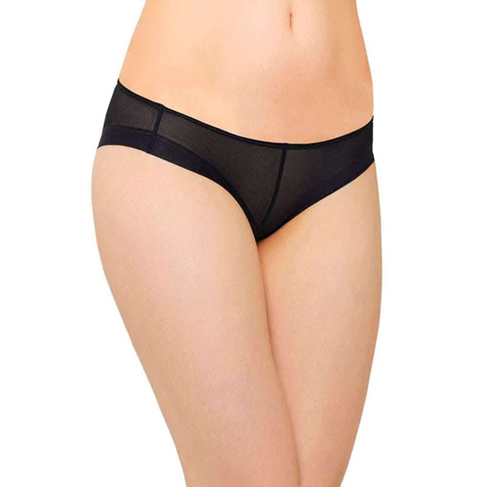 Feel Free Sheer Low Waist  Low Coverage Everyday Wear Bikini Panty - Black