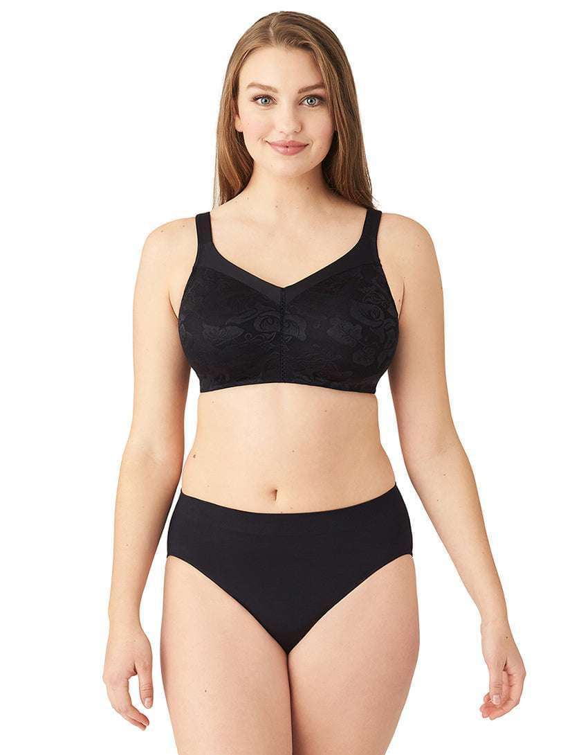 Awareness Non Padded Non-Wired Full Cup Comfort Strap Everyday Wear Plus Size Full Support Bra - Black