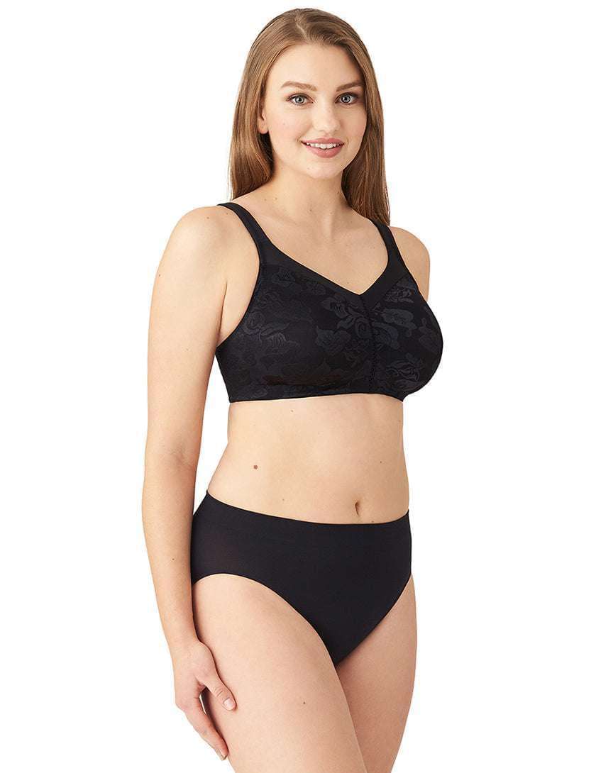 Awareness Non Padded Non-Wired Full Cup Comfort Strap Everyday Wear Plus Size Full Support Bra - Black