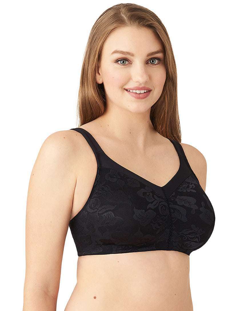 Awareness Non Padded Non-Wired Full Cup Comfort Strap Everyday Wear Plus Size Full Support Bra - Black