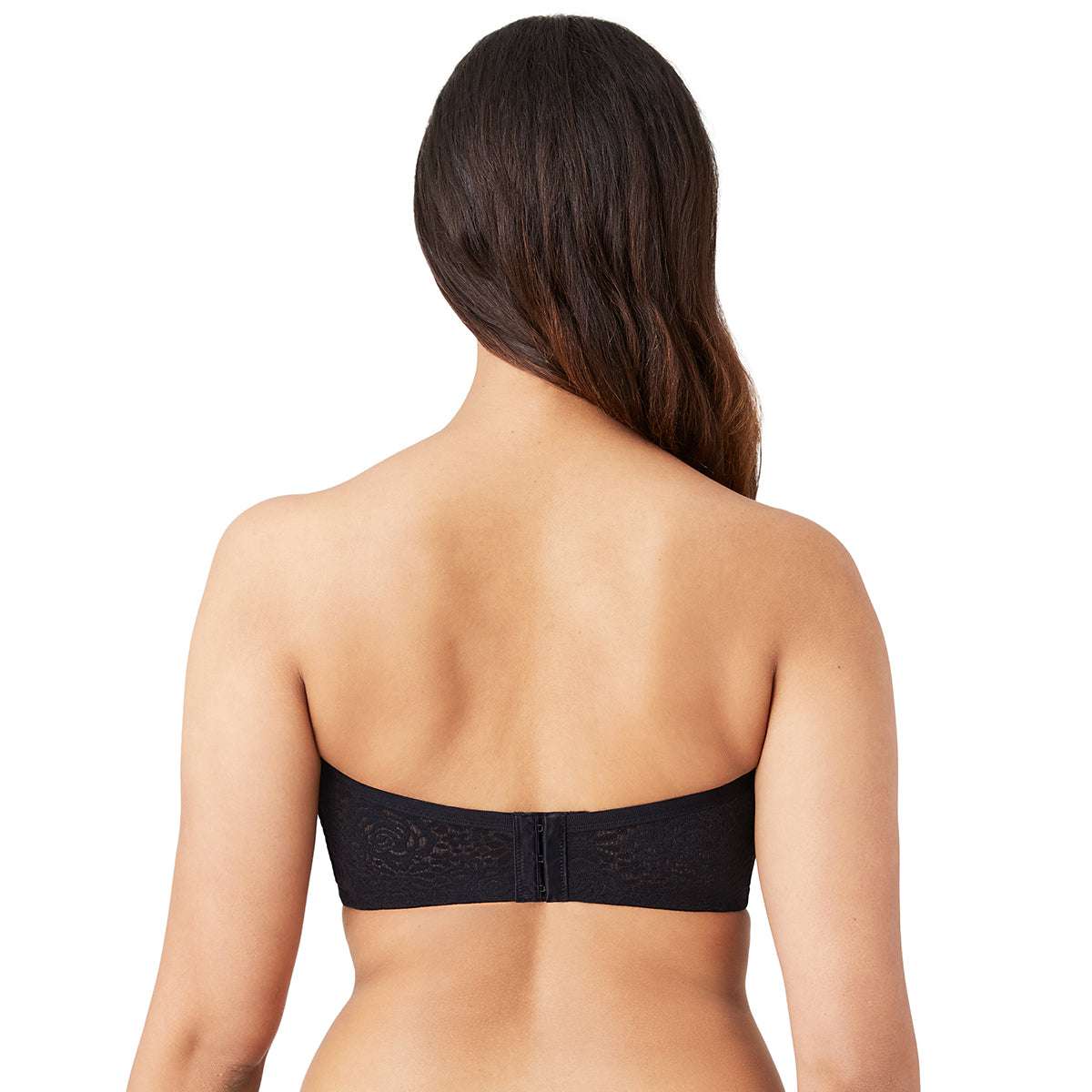 Halo Lace Non Padded Wired Half Cup Bridal Wear Plus Size Strapless Lace Bra - Black