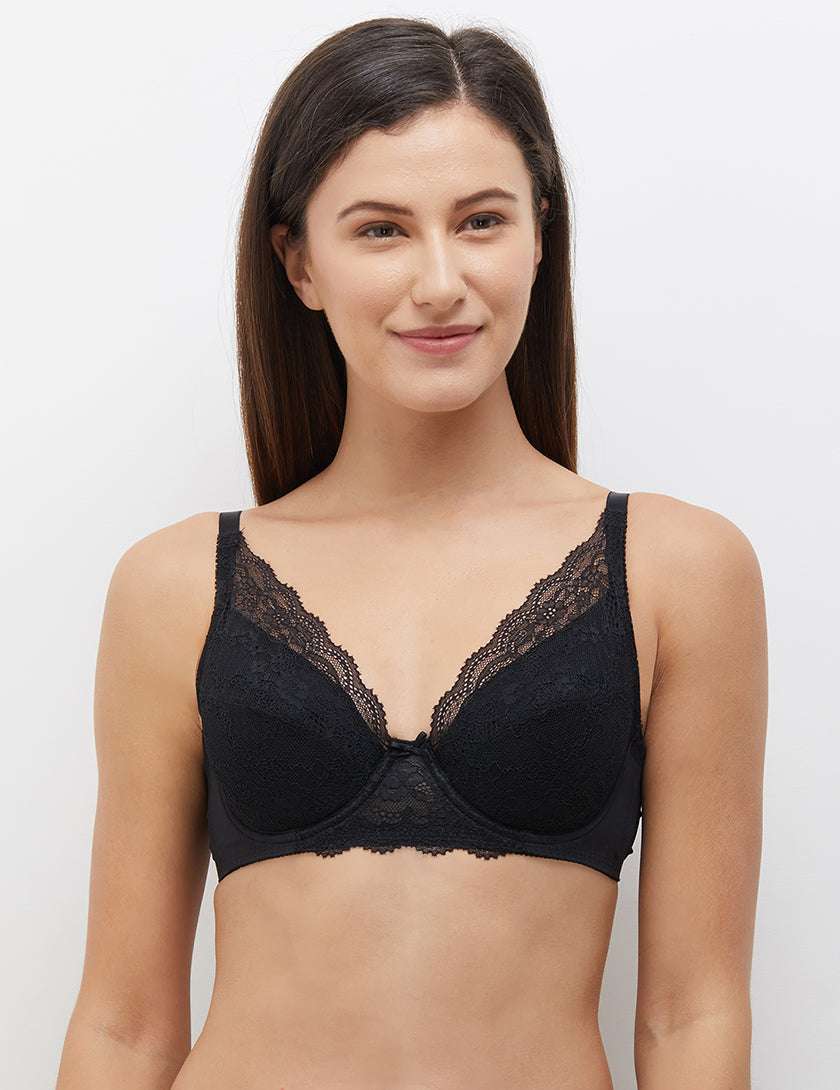 Buy Lure Padded Wired Full Coverage Fashion Bra – Black Online