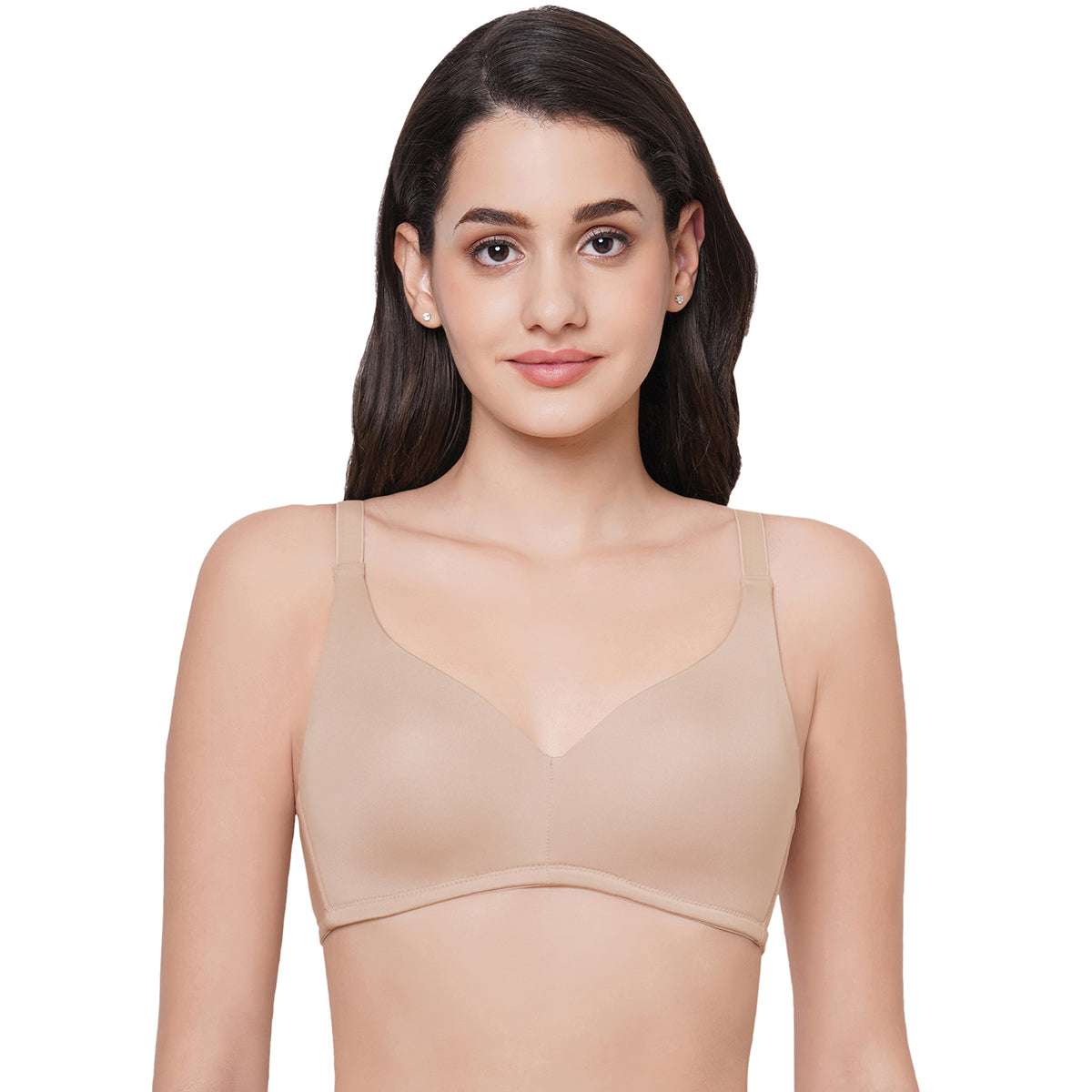 Non Padded Non-wired Full Coverage T-shirt Bra For Women, Lightly