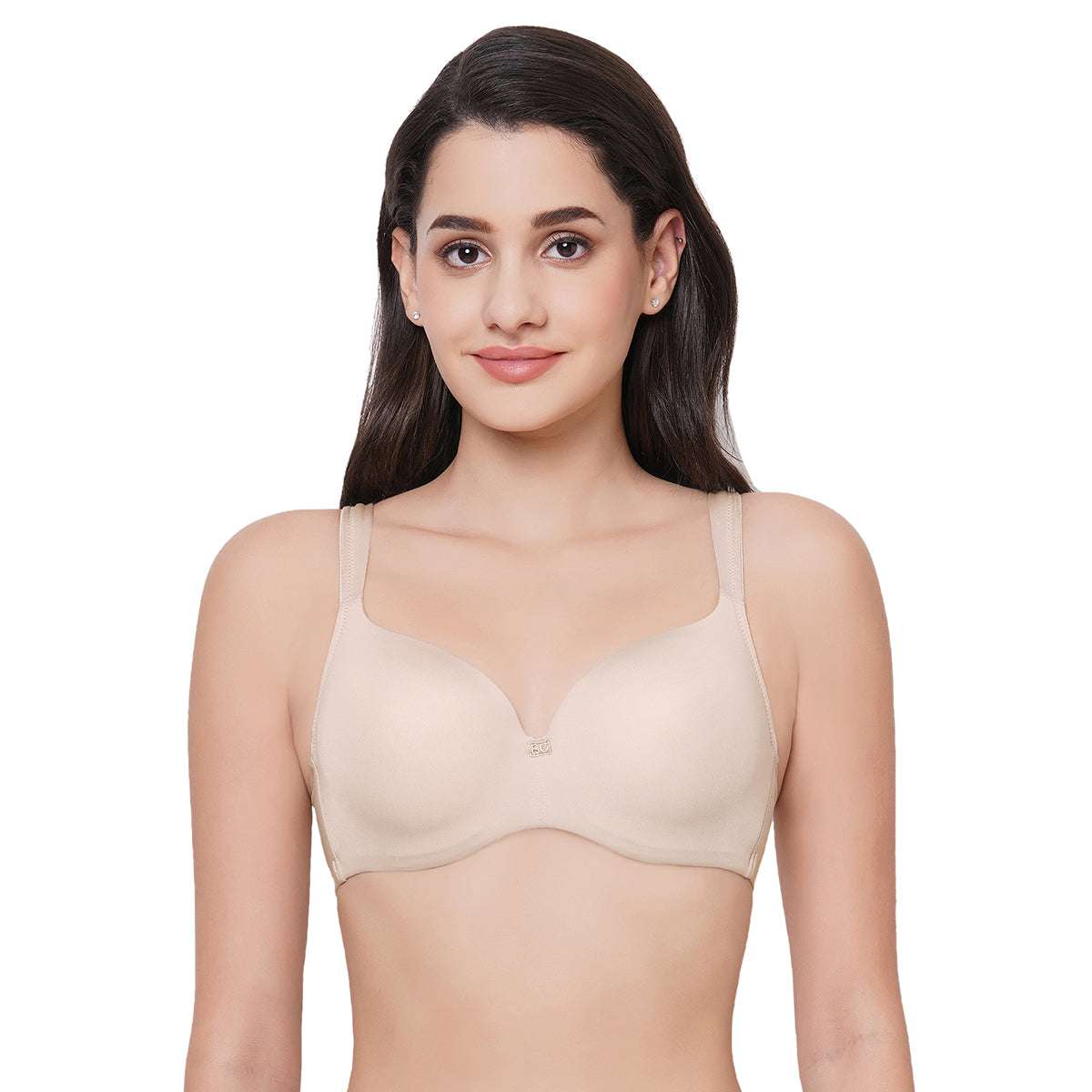 Buy Basic Mold Wired Padded Solid 3/4 Cup Coverage Bra - Beige