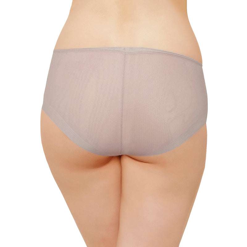 Feel Free Mid Waist Full Coverage Solid Boyleg Panty - Beige