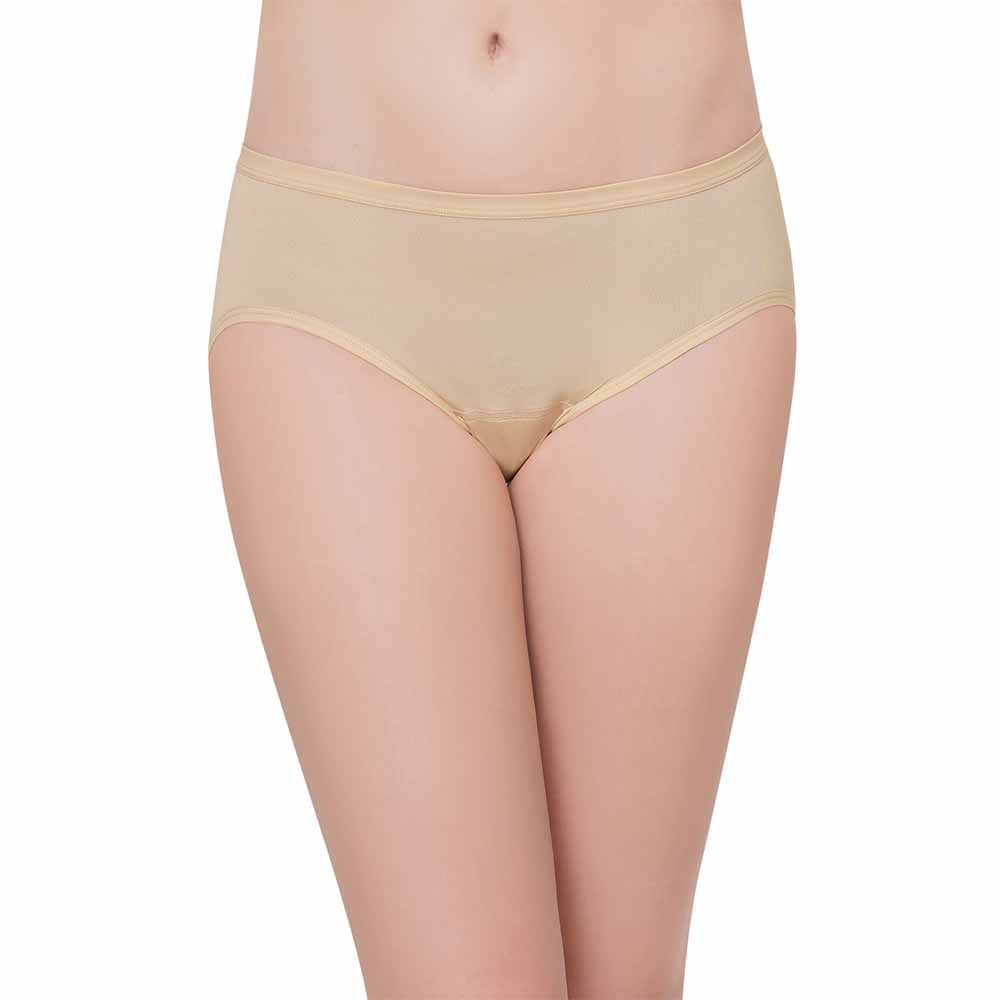 Hygieni Mid Waist Full Coverage Night Wear High Absorbency Period Panty - Beige