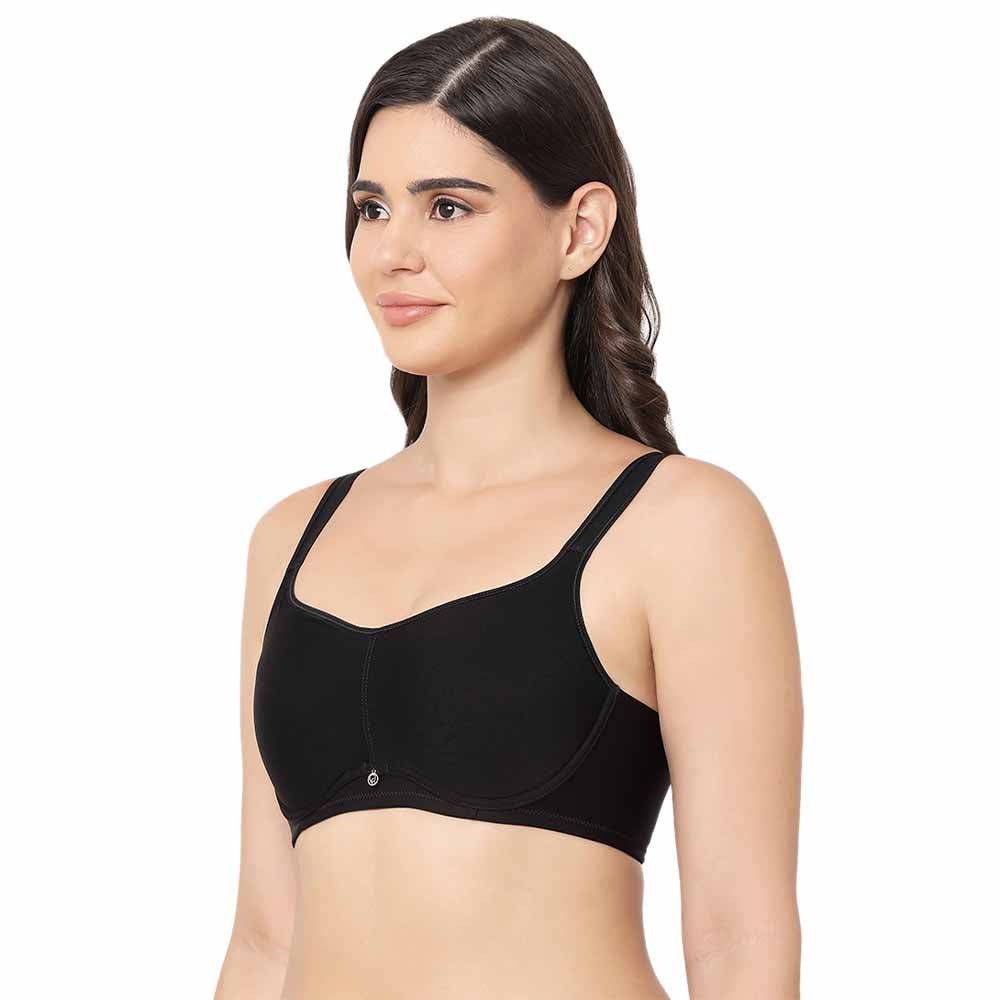 Asean Lightly Padded Wired Full Cup Everyday Wear Plus Size Full Support Minimizer Bra - Black