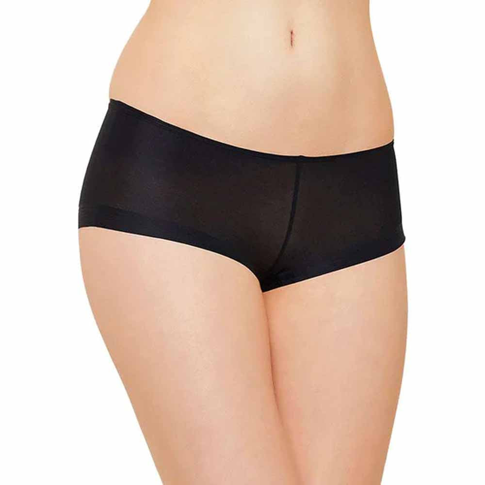 Feel Free Mid Waist  Full Coverage Everyday Wear Boy Leg Panty - Black
