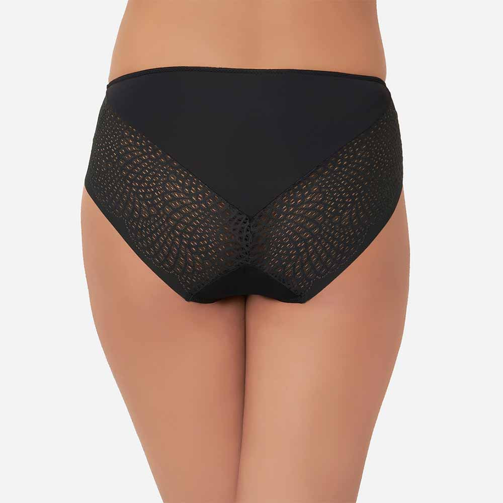 Forma Mid Waist Medium Coverage Everyday Wear Hipster Panty - Black
