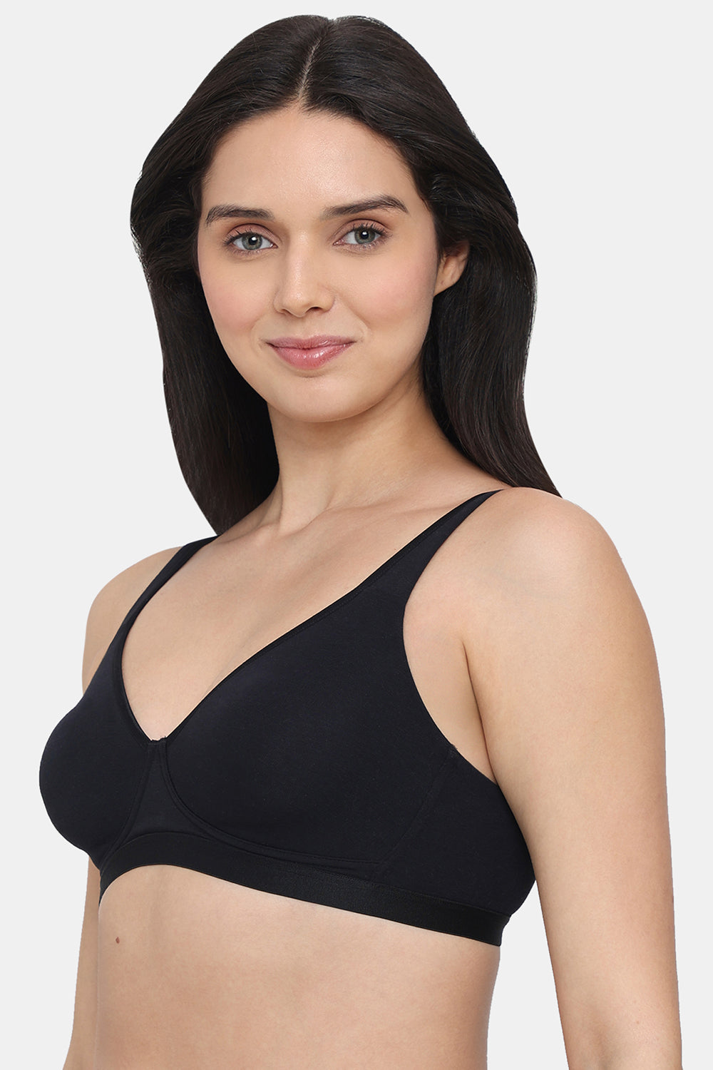 BASICS Essentials2.0 Non-Padded Non-Wired Full Cup Everyday Wear T-shirt Bra - Black