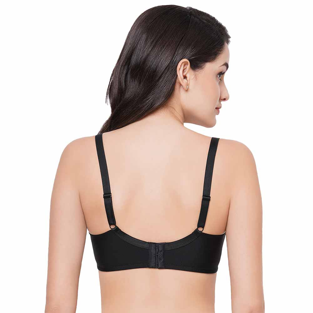 Basic Mold Padded Non Wired Full Coverage Everyday T-Shirt Bra - Black