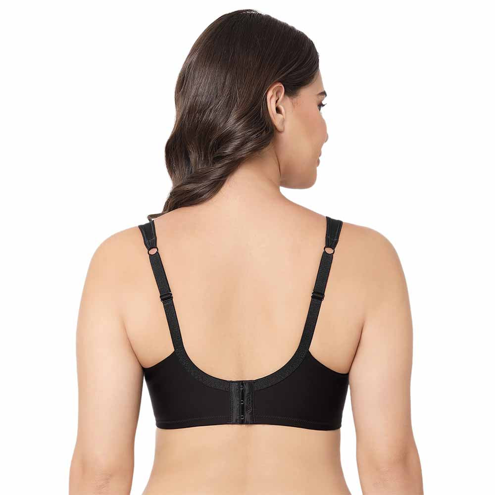 Asean Lightly Padded Wired Full Cup Everyday Wear Plus Size Full Support Minimizer Bra - Black