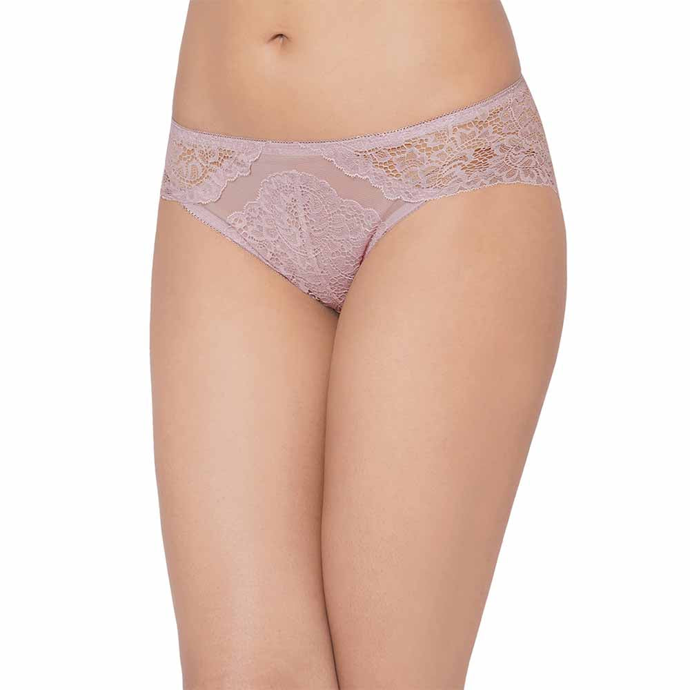 Emma Lace Low Waist Medium Coverage Bridal Wear Lace Bikini Panty - Light Purple