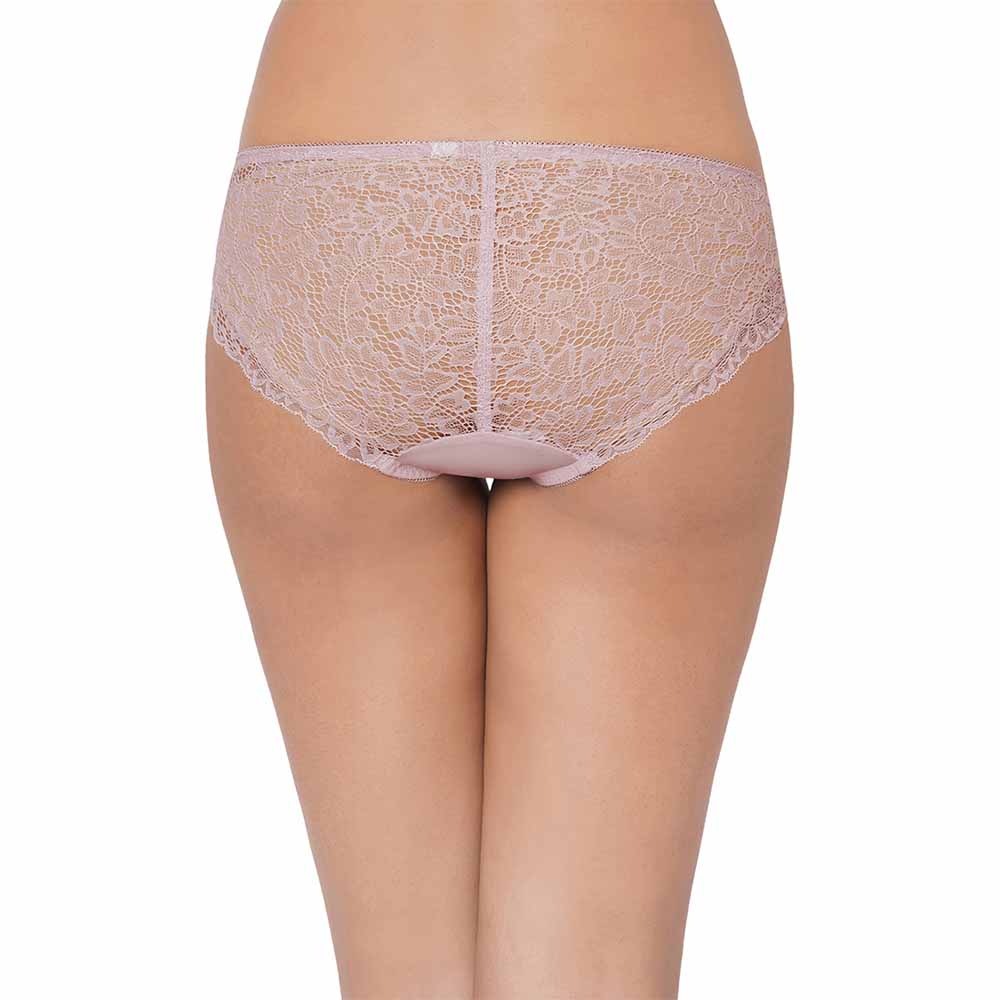 Emma Lace Low Waist Medium Coverage Bridal Wear Lace Bikini Panty - Light Purple