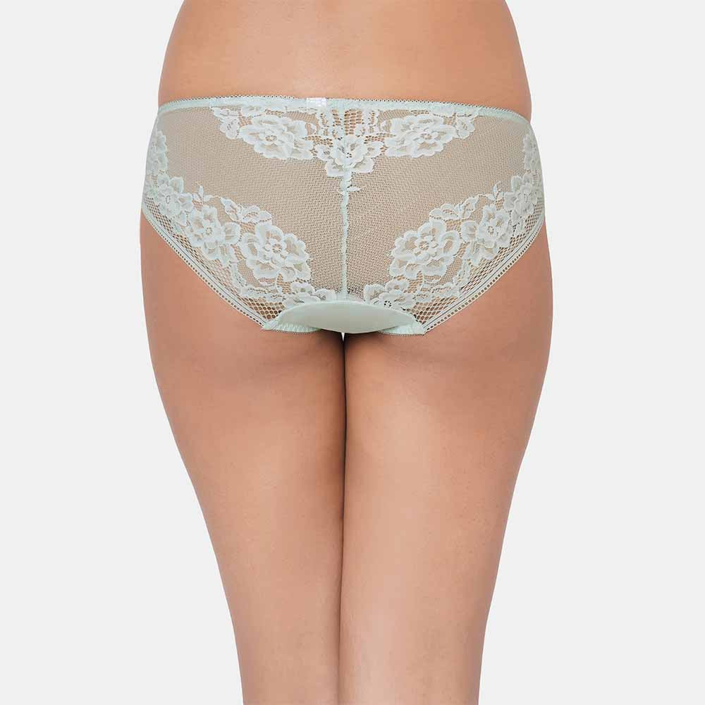 Evy Low Waist Medium Coverage Bridal Wear Lace Bikini Panty - Mint Green