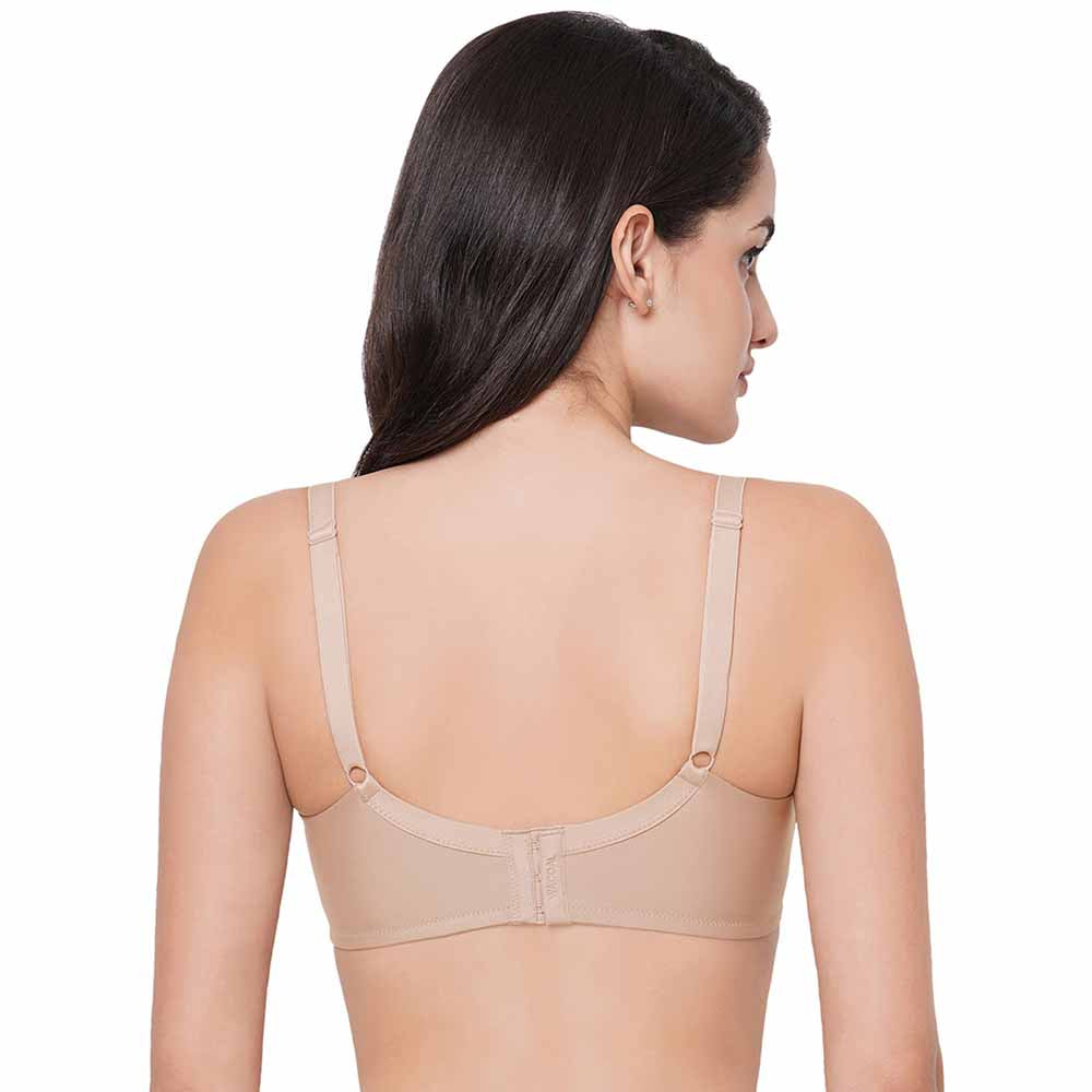 Basic Mold Padded Non Wired Full Coverage Everyday T-Shirt Bra - Beige