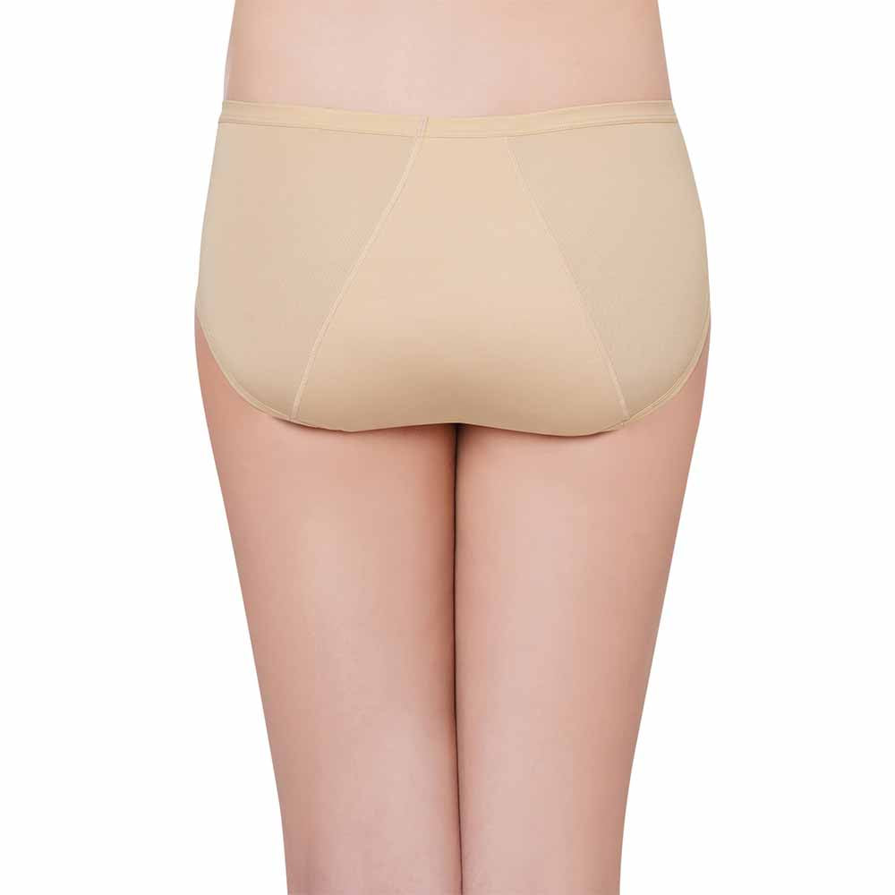 Hygieni Mid Waist Full Coverage Night Wear High Absorbency Period Panty - Beige