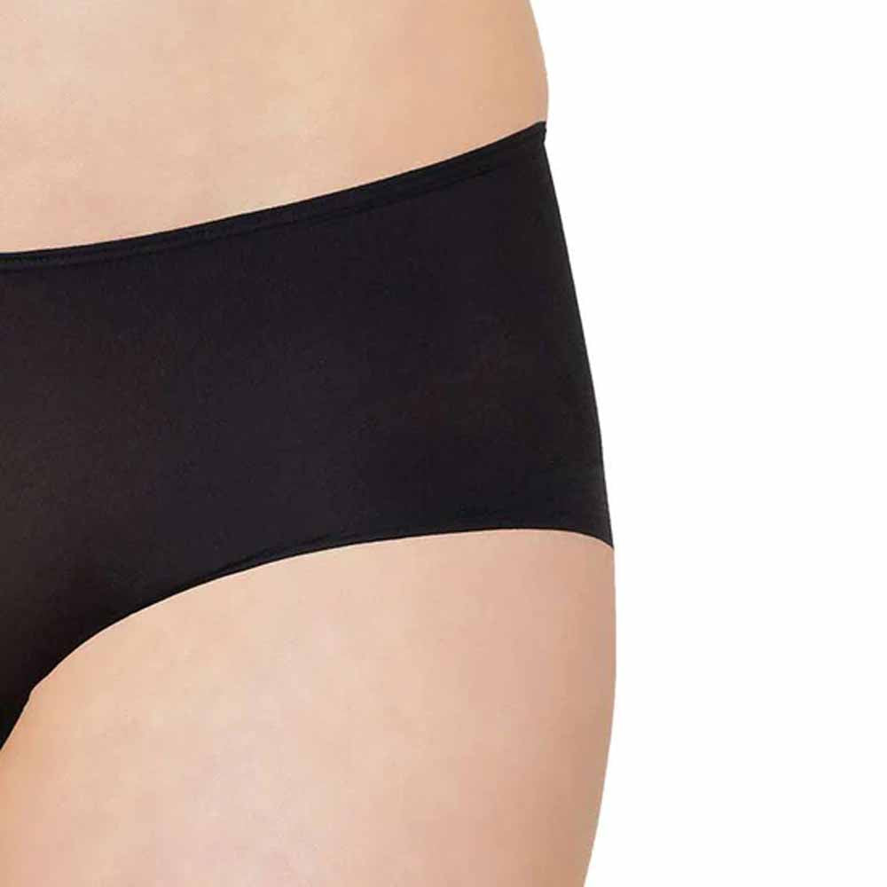Feel Free Mid Waist  Full Coverage Everyday Wear Boy Leg Panty - Black