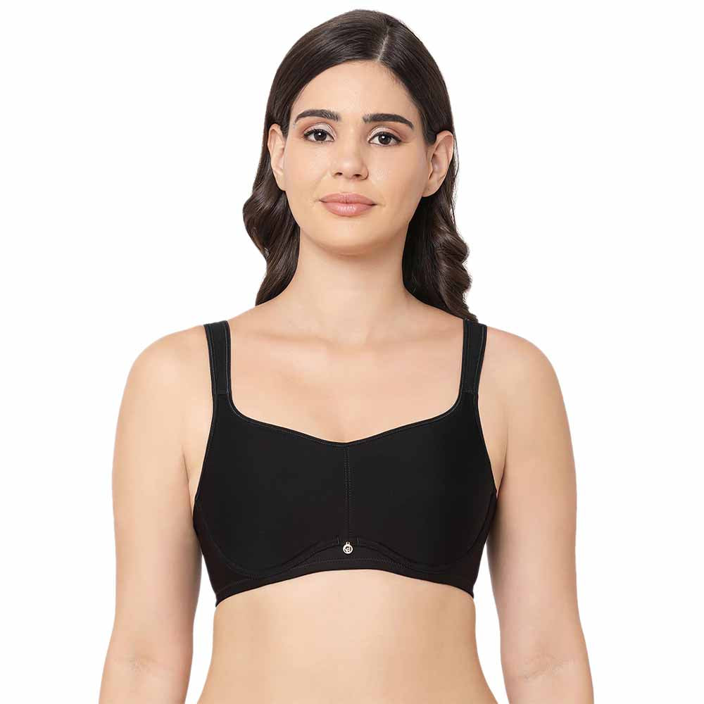 Asean Lightly Padded Wired Full Cup Everyday Wear Plus Size Full Support Minimizer Bra - Black