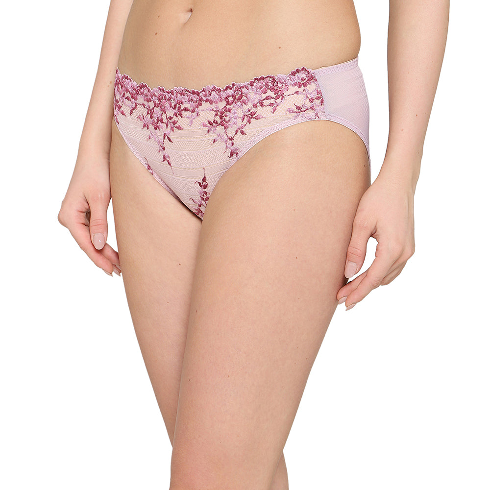 Embrace Lace Low Waist Medium Coverage Bridal Wear Lace Bikini Panty -Light Pink