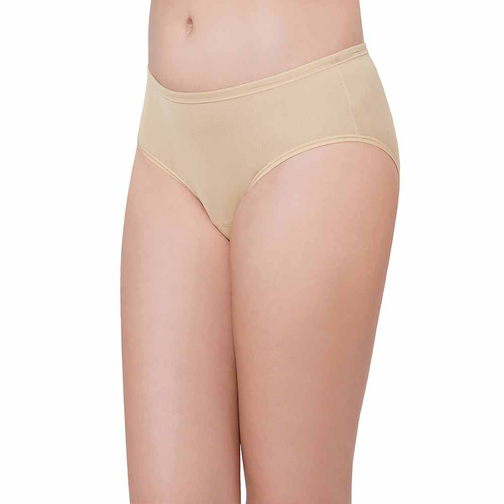 Hygieni Mid Waist Full Coverage Day Wear High Absorbency Period Panty - Beige