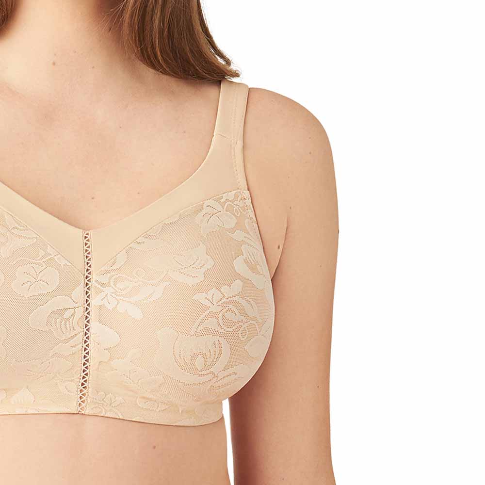Awareness Non Padded Non-Wired Full Cup Comfort Strap Everyday Wear Plus Size Full Support Bra - Beige