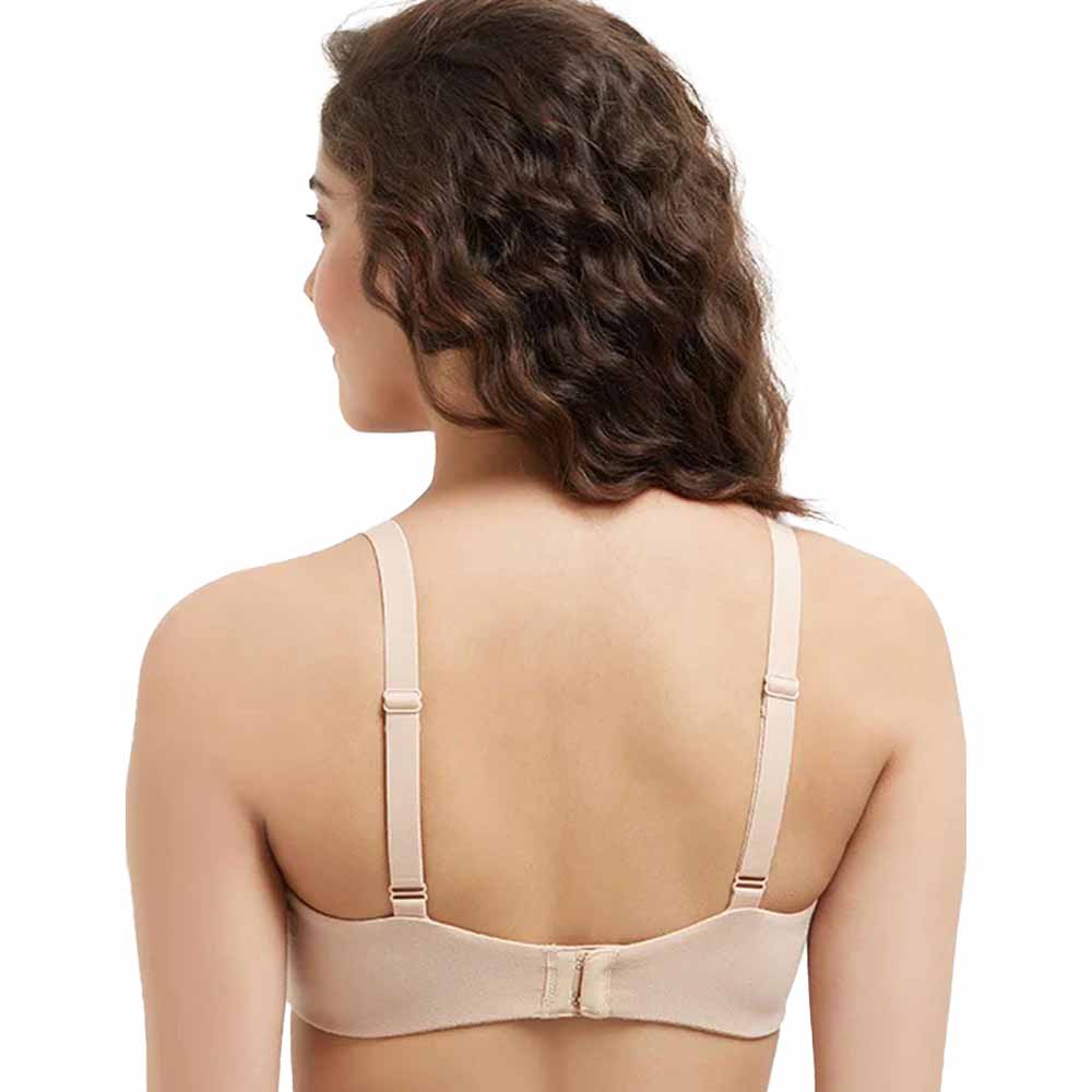 Essentials Padded Wired 3/4th Cup Everyday Wear Cotton Blend T-Shirt Bra - Beige