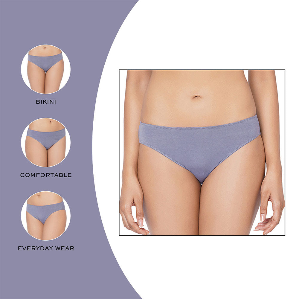 Essentials Low Waist Medium Coverage Everyday Wear Bikini Panty - Blue