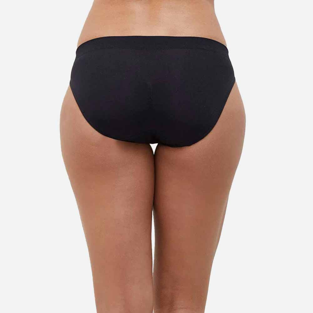 B-Smooth Low Waist Medium Coverage Everyday Wear Seamless Bikini Panty - Black