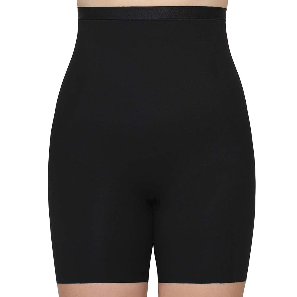 Shape Revelation High Waist Full Coverage Firm Control Seamless Thigh Shaper - Black