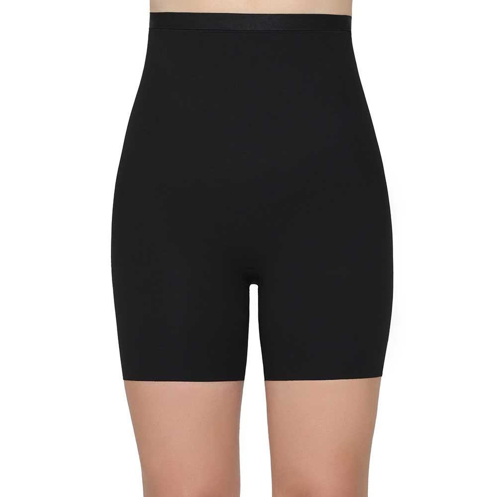 Shape Revelation High Waist Full Coverage Firm Control Seamless Thigh Shaper - Black