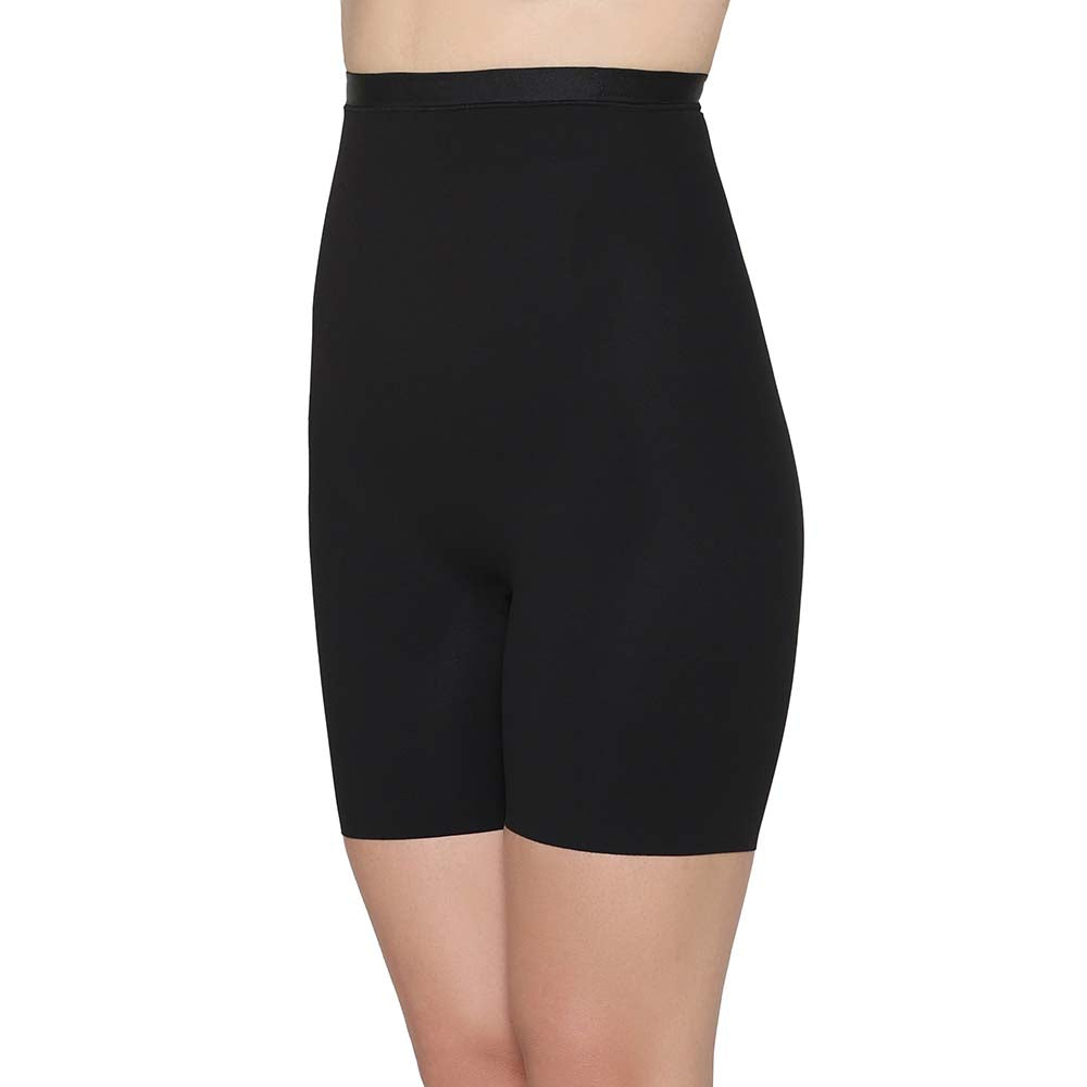 Shape Revelation High Waist Full Coverage Firm Control Seamless Thigh Shaper - Black