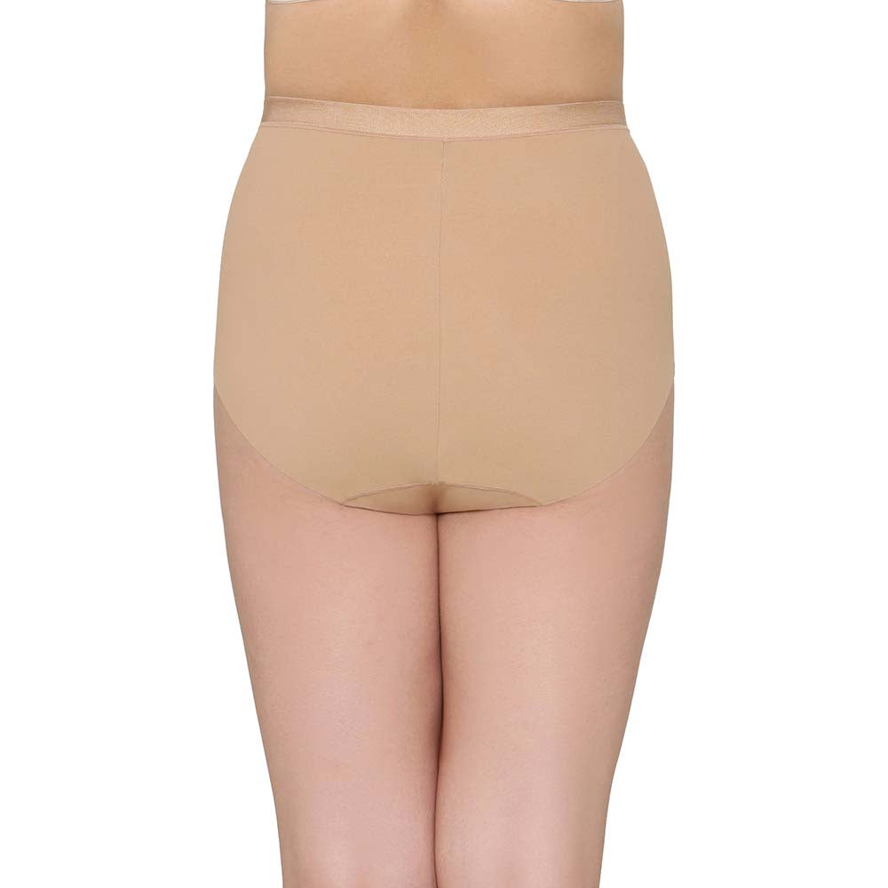 Shape Revelation Mid Waist Full Coverage Firm Control Seamless Shaping Brief - Beige