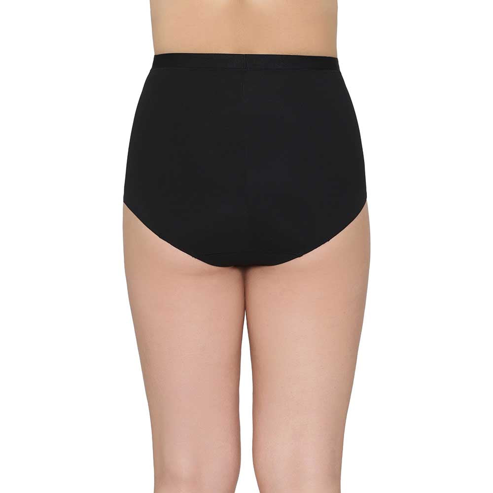 Shape Revelation Mid Waist Full Coverage Firm Control Seamless Shaping Brief - Black