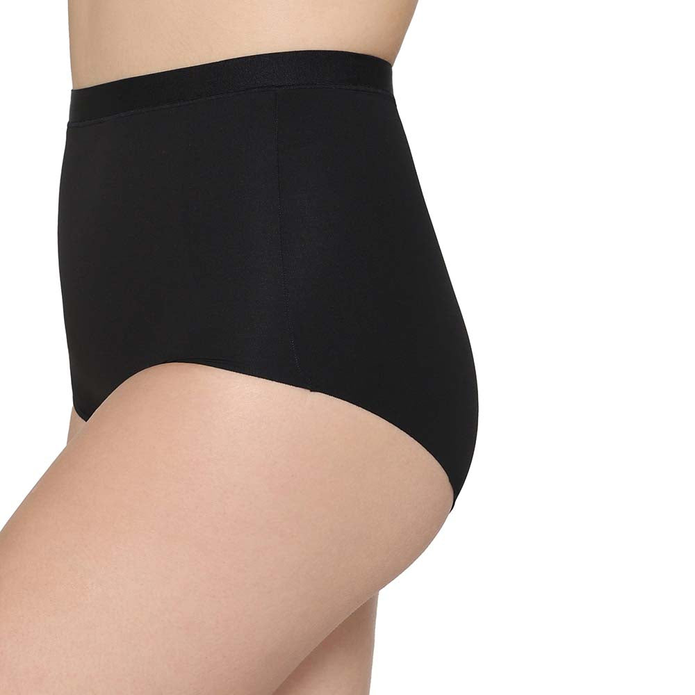 Shape Revelation Mid Waist Full Coverage Firm Control Seamless Shaping Brief - Black