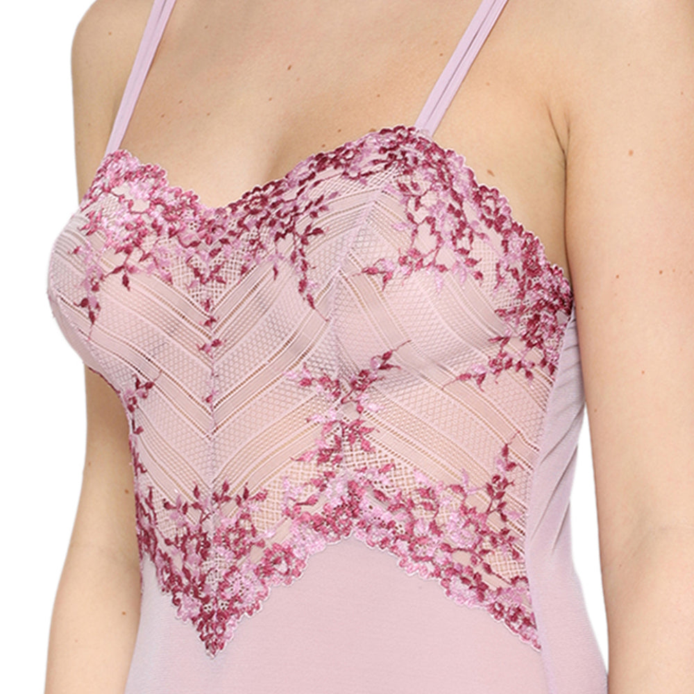 Embrace Lace Non Padded Non Wired Bridal Wear Short Lace Babydoll Chemise - Pink