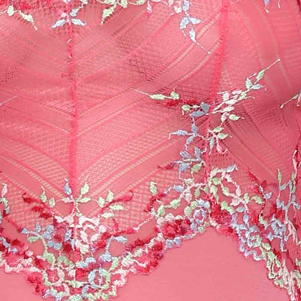 Embrace Lace  Non Padded  Non Wired Bridal Wear Short Lace Babydoll Chemise - Pink
